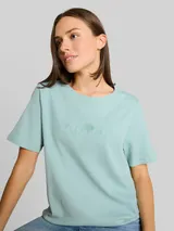 TOM TAILOR Damen T-Shirt aus Baumwolle, grün, Uni – Bild 6