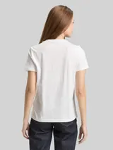 TOM TAILOR Damen T-Shirt mit Logo-Print, weiß, Uni – Bild 5