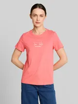 TOM TAILOR Damen T-Shirt mit Logo-Print, rosa, Uni – Bild 4