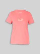 TOM TAILOR Damen T-Shirt mit Logo-Print, rosa, Uni – Bild 3