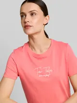 TOM TAILOR Damen T-Shirt mit Logo-Print, rosa, Uni – Bild 6