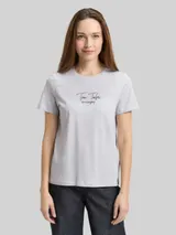 TOM TAILOR Damen T-Shirt mit Logo-Print, blau, Uni – Bild 4