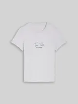 TOM TAILOR Damen T-Shirt mit Logo-Print, blau, Uni – Bild 3