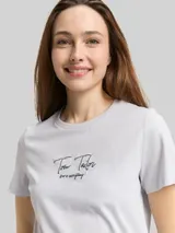 TOM TAILOR Damen T-Shirt mit Logo-Print, blau, Uni – Bild 6