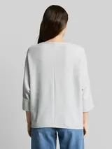 TOM TAILOR Damen Langarmshirt mit Fledermausärmeln, blau, Meliert – Bild 5