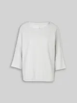 TOM TAILOR Damen Langarmshirt mit Fledermausärmeln, blau, Meliert – Bild 3