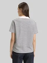 TOM TAILOR Damen Poloshirt mit Streifenmuster, blau, Gestreift – Bild 5