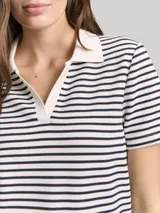 TOM TAILOR Damen Poloshirt mit Streifenmuster, blau, Gestreift – Bild 6