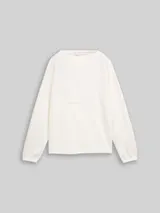 TOM TAILOR Damen Scuba Langarmshirt mit 3D-Print, weiß, Uni – Bild 3