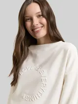 TOM TAILOR Damen Scuba Langarmshirt mit 3D-Print, weiß, Uni – Bild 6