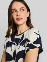 TOM TAILOR Damen T-Shirt im Material-Mix, blau, Gemustert – Bild 6