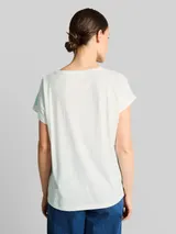 TOM TAILOR Damen T-Shirt im Material-Mix, grün, Gemustert – Bild 5