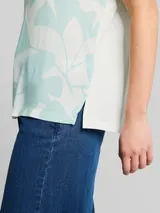 TOM TAILOR Damen T-Shirt im Material-Mix, grün, Gemustert – Bild 6