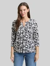 TOM TAILOR Damen Langarmshirt mit Muster, blau, Gemustert – Bild 4