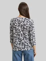 TOM TAILOR Damen Langarmshirt mit Muster, blau, Gemustert – Bild 5