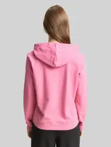 TOM TAILOR DENIM Damen Hoodie Sweatshirt mit Stickerei, rosa, Uni – Bild 5