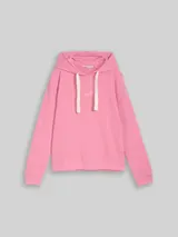 TOM TAILOR DENIM Damen Hoodie Sweatshirt mit Stickerei, rosa, Uni – Bild 3