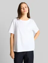 TOM TAILOR Damen Boxy Fit T-Shirt mit Brusttasche, weiß, Uni – Bild 4