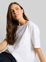 TOM TAILOR Damen Boxy Fit T-Shirt mit Brusttasche, weiß, Uni – Bild 6