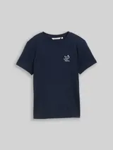 TOM TAILOR DENIM Damen T-Shirt mit Stickerei, blau, Uni – Bild 3