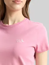 TOM TAILOR DENIM Damen T-Shirt mit Stickerei, rosa, Uni – Bild 6