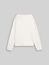 TOM TAILOR Damen Sweatshirt mit Stehkragen, weiß, Uni – Bild 3