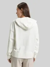 TOM TAILOR Damen Hoodie Sweatshirt mit Herz-Detail, weiß, Uni – Bild 5