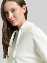 TOM TAILOR Damen Hoodie Sweatshirt mit Herz-Detail, weiß, Uni – Bild 6