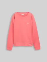 TOM TAILOR Damen Sweatshirt mit Rückenprint, rosa, Uni – Bild 3