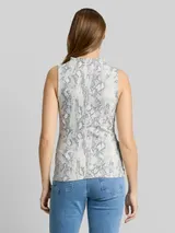 TOM TAILOR DENIM Damen Slim Fit Top mit Schlangenmuster, grau, Animalprint – Bild 5
