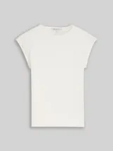 TOM TAILOR DENIM Damen Slim Fit T-Shirt mit Rippstruktur, weiß, Uni – Bild 3