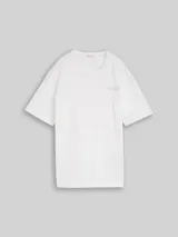 TOM TAILOR DENIM Damen Oversize T-Shirt mit Rückenprint, weiß, Uni – Bild 3