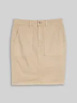 TOM TAILOR Damen Jeansrock mit aufgesetzten Taschen, braun, Uni – Bild 3