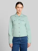 TOM TAILOR Damen Jeansjacke mit Eingriffstaschen, blau, Uni – Bild 4