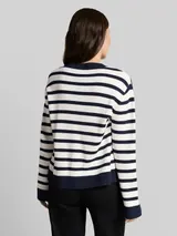 TOM TAILOR Damen Strickpullover mit Streifenmuster, blau, Gestreift – Bild 5