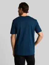 TOM TAILOR Herren T-Shirt mit Logo-Print, blau, Meliert – Bild 5