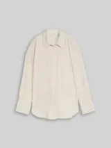 TOM TAILOR Damen Oversize Hemdbluse mit Leinenanteil, beige, Gestreift – Bild 3