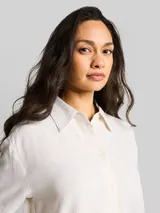 TOM TAILOR Damen Oversize Hemdbluse mit Leinenanteil, beige, Gestreift – Bild 6