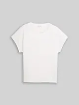 TOM TAILOR Damen T-Shirt im Material-Mix, weiß, Uni – Bild 3