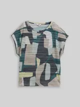 TOM TAILOR Damen T-Shirt mit Muster, grün, Gemustert – Bild 3