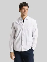 TOM TAILOR Herren Regular Fit Hemd mit Brusttasche, grau, Meliert – Bild 4