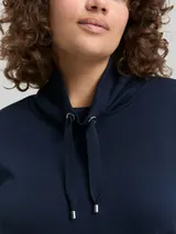 TOM TAILOR Damen Plus Size - Scuba Sweatshirt mit Stehkragen, blau, Uni – Bild 6