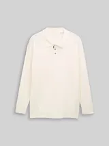 TOM TAILOR Herren Plus Size - Langarm Poloshirt mit Waffelstruktur, braun, Uni – Bild 3
