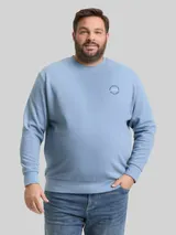 TOM TAILOR Herren Plus Size - Sweatshirt mit Logo-Print, blau, Uni – Bild 4