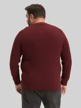 TOM TAILOR Herren Plus Size - Strickpullover aus Baumwolle, rot, Meliert – Bild 5