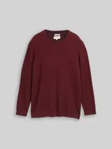 TOM TAILOR Herren Plus Size - Strickpullover aus Baumwolle, rot, Meliert – Bild 3