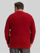 TOM TAILOR Herren Plus Size - Strickpullover mit Rundhalsausschnitt, rot, Uni – Bild 5