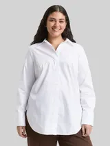TOM TAILOR Damen Plus Size - Loose Fit Bluse mit Strasssteinen, weiß, Uni – Bild 4