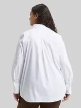 TOM TAILOR Damen Plus Size - Loose Fit Bluse mit Strasssteinen, weiß, Uni – Bild 5