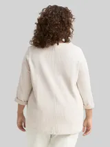 TOM TAILOR Damen Plus Size - Sweatshirt mit Stehkragen, beige, Meliert – Bild 5